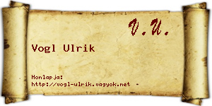 Vogl Ulrik névjegykártya